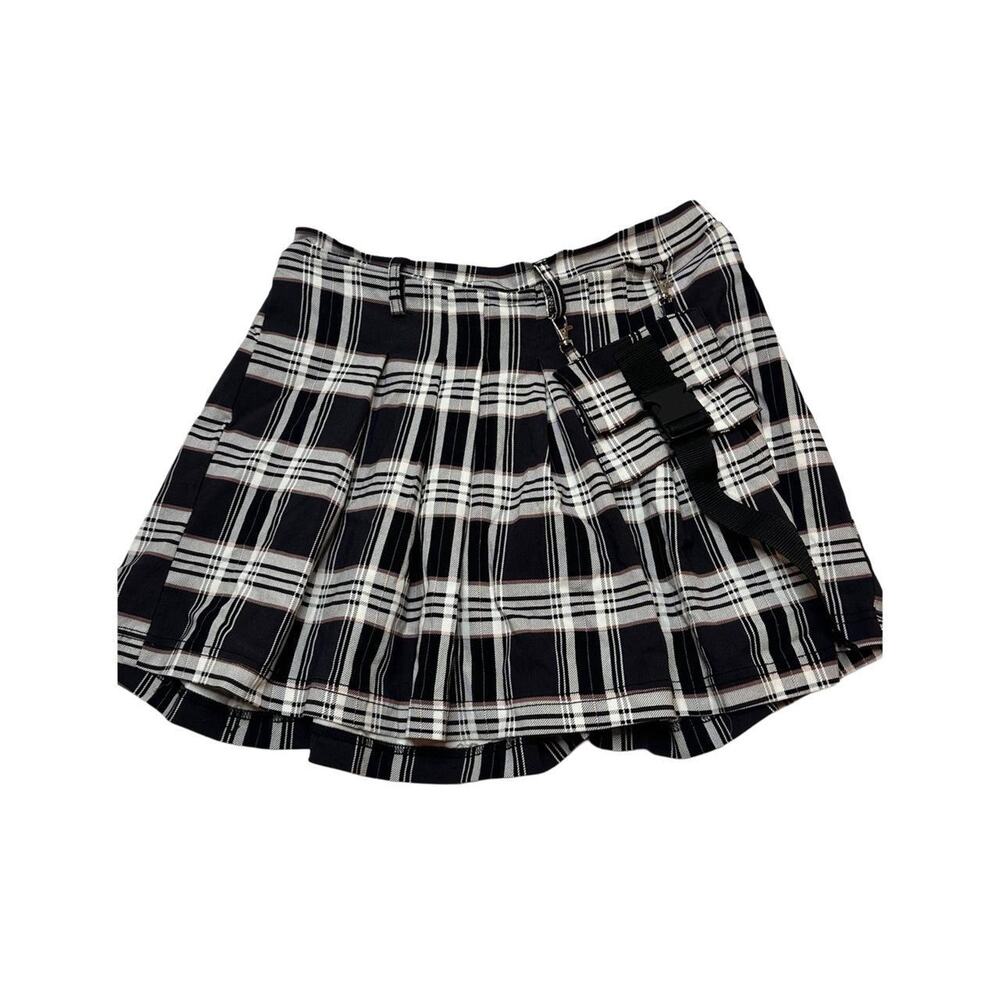 Lake & Angel Size Large Vintage Pleated Mini Skirt  With Belt Loops For Belt